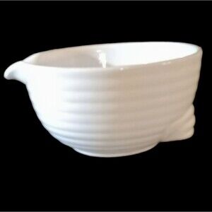 Vintage 50's Milk White Ringware Mixing Bowl with Pouring Spout and Handle